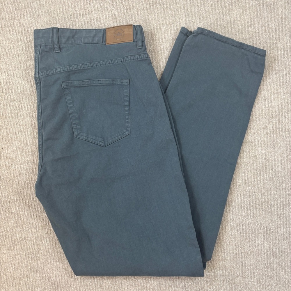 Peter Millar Gray Blue Signature Sateen 5-Pocket Pants Men's Size 40x34 EUC